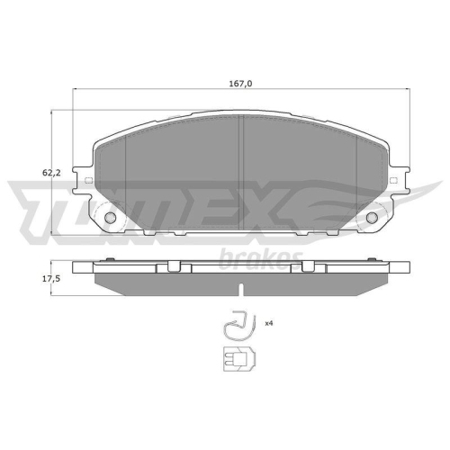 TOMEX Brakes Bremsbelagsatz, Scheibenbremse TX 18-80