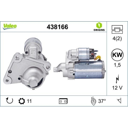 VALEO Starter VALEO ORIGINS NEW OE TECHNOLOGIE 438166