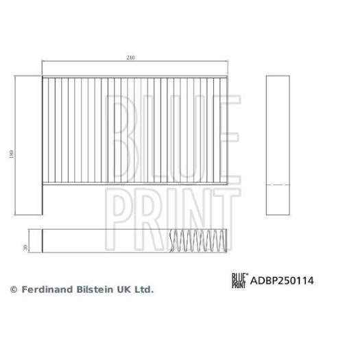 BLUE PRINT Filter, Innenraumluft ADBP250114