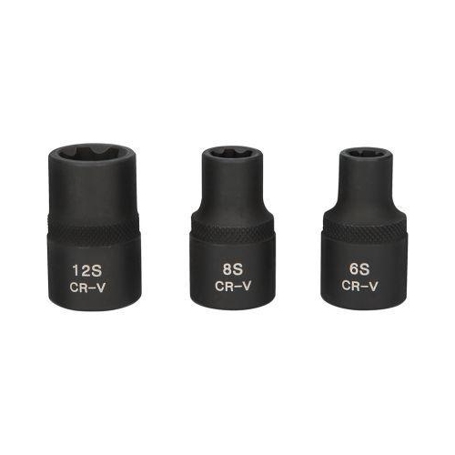 1/2 Zoll RIBE-Kraft-Stecknuss-Satz, kurz, 3-tlg KS TOOLS 911.0895