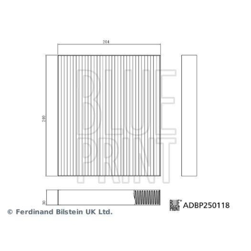 BLUE PRINT Filter, Innenraumluft ADBP250118