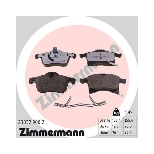 ZIMMERMANN Bremsbelagsatz, Scheibenbremse rd:z 23832.900.2