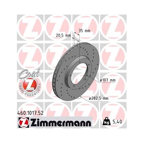 ZIMMERMANN Bremsscheibe SPORT Z 460.1017.52