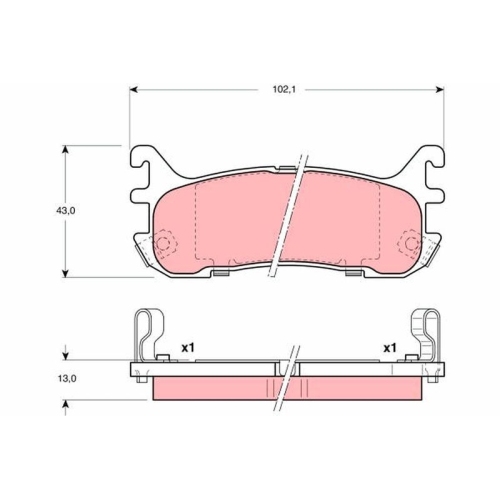 TRW Bremsbelagsatz, Scheibenbremse GDB3129