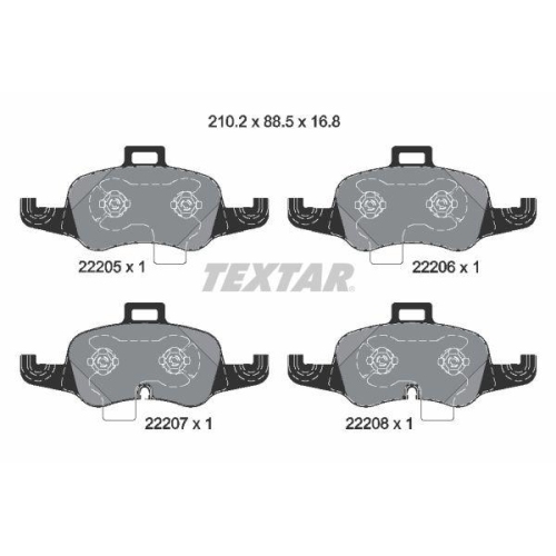 TEXTAR Bremsbelagsatz, Scheibenbremse 2220501