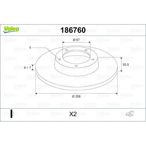 VALEO Bremsscheibe 186760