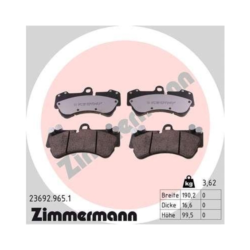 ZIMMERMANN Bremsbelagsatz, Scheibenbremse rd:z 23692.965.1