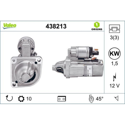 VALEO Starter VALEO ORIGINS NEW OE TECHNOLOGIE 438213