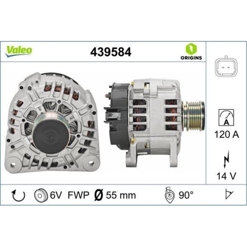 VALEO Generator VALEO ORIGINS NEW OE TECHNOLOGIE 439584