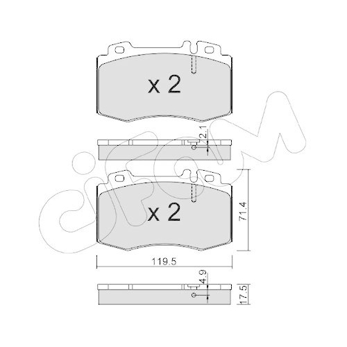 CIFAM Bremsbelagsatz, Scheibenbremse 822-563-5