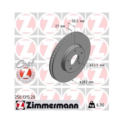 ZIMMERMANN Bremsscheibe COAT Z 250.1315.20