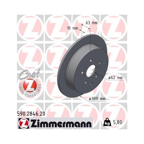 ZIMMERMANN Bremsscheibe COAT Z 590.2846.20