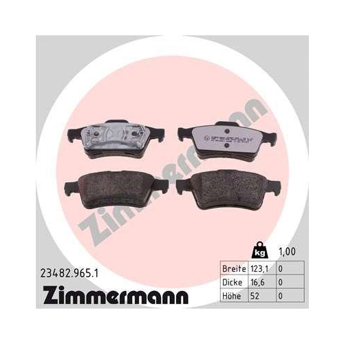ZIMMERMANN Bremsbelagsatz, Scheibenbremse rd:z 23482.965.1