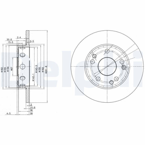 DELPHI Bremsscheibe BG2288