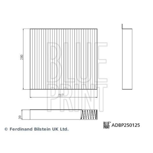 BLUE PRINT Filter, Innenraumluft ADBP250125