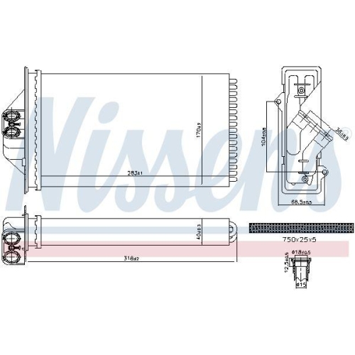 NISSENS W&auml;rmetauscher, Innenraumheizung 707293