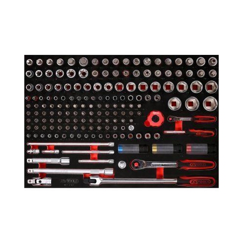 1/4 Zoll + 1/2 Zoll Steckschl&uuml;ssel-Satz in Schaumstoffeinlage, 167-tlg KS TOOLS