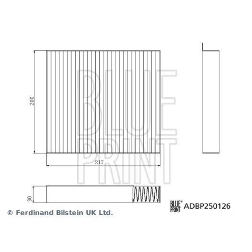 BLUE PRINT Filter, Innenraumluft ADBP250126