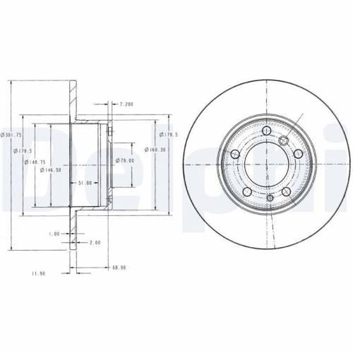 DELPHI Bremsscheibe BG2430