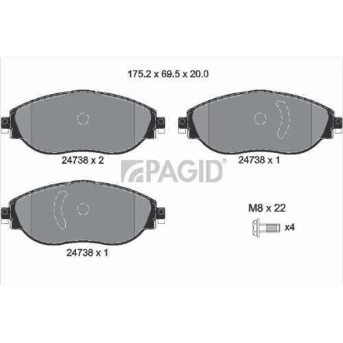 PAGID Bremsbelagsatz, Scheibenbremse T2732N