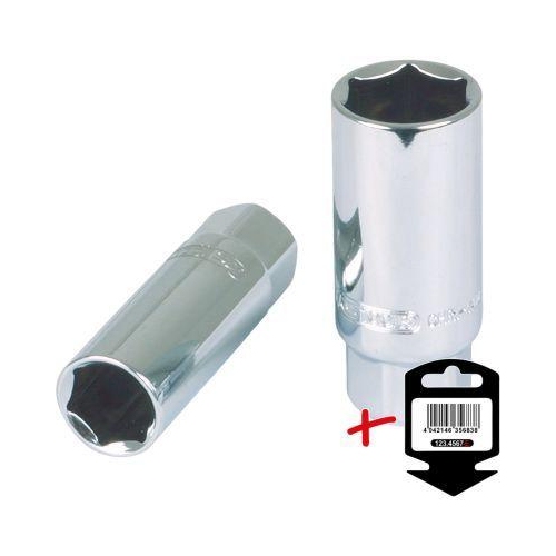 1/2 Zoll CHROMEplus Z&uuml;ndkerzen-Stecknuss, 18mm auf H&auml;nger KS TOOLS 918.1207-E