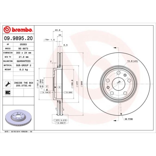 BREMBO Bremsscheibe PRIME LINE 09.9895.20