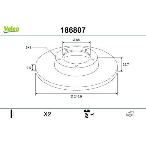 VALEO Bremsscheibe 186807