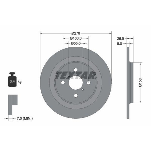 TEXTAR Bremsscheibe 92161900