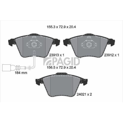 PAGID Bremsbelagsatz, Scheibenbremse T2084N