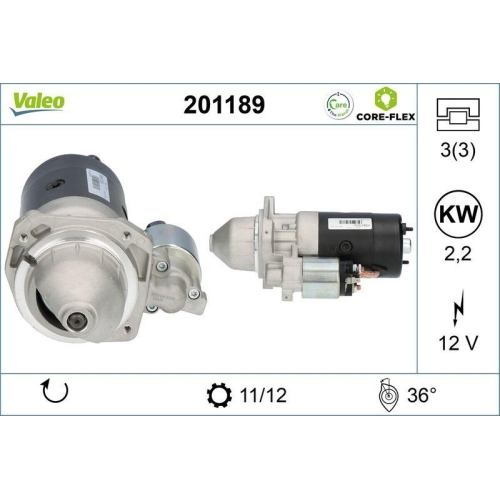 VALEO Starter VALEO CORE-FLEX 201189