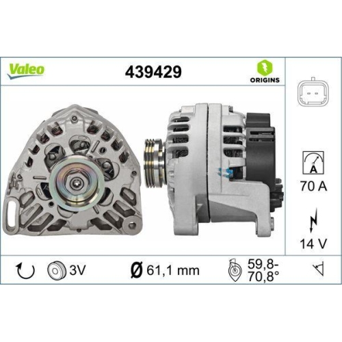 VALEO Generator VALEO ORIGINS - NEW O.E. TECHNOLOGIE 439429