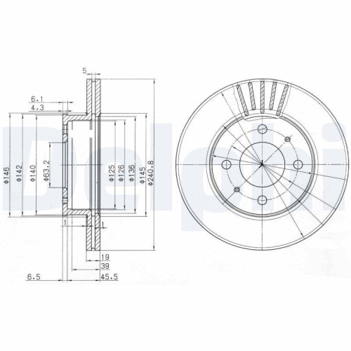 DELPHI Bremsscheibe BG3749