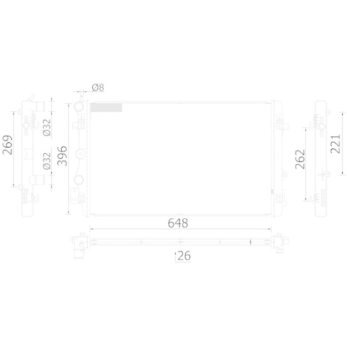 MAHLE Kühler, Motorkühlung BEHR CR 2425 000S