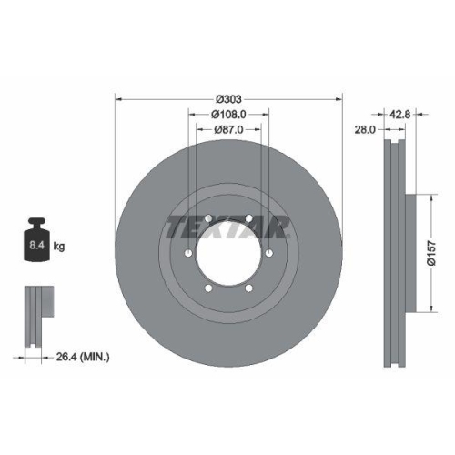 TEXTAR Bremsscheibe PRO 92180003