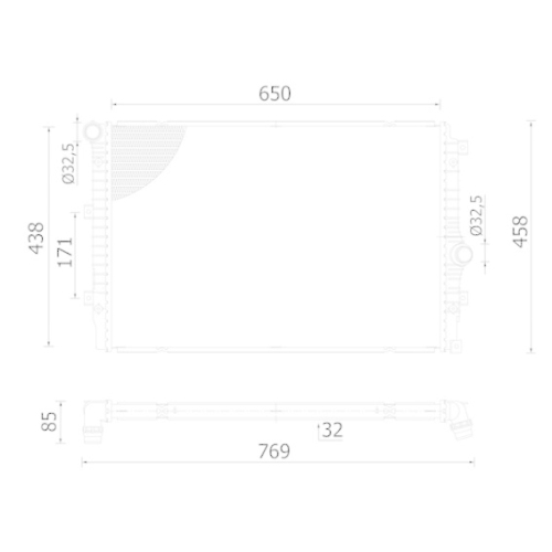 MAHLE Kühler, Motorkühlung BEHR CR 2428 000S