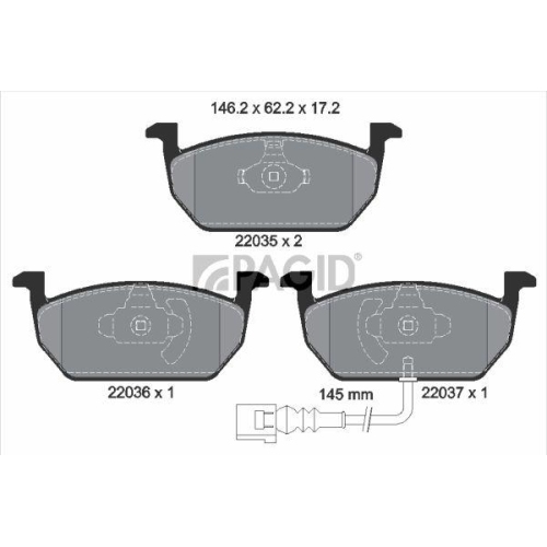 PAGID Bremsbelagsatz, Scheibenbremse T2438N