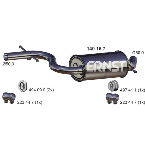 ERNST Mittelschalldämpfer 140157