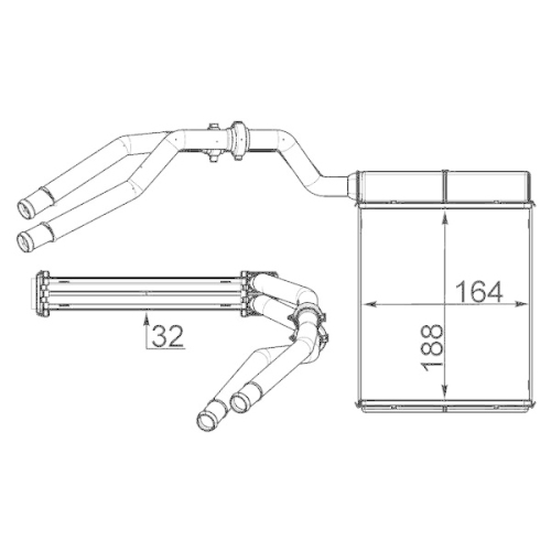 MAHLE W&auml;rmetauscher, Innenraumheizung BEHR AH 257 000S