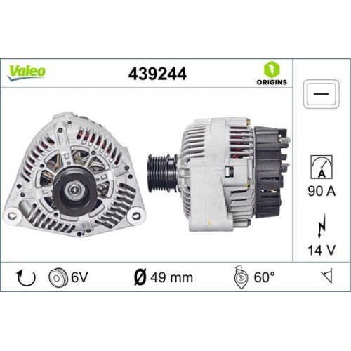 VALEO Generator VALEO ORIGINS NEW OE TECHNOLOGIE 439244