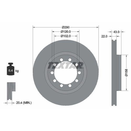 TEXTAR Bremsscheibe 93117400