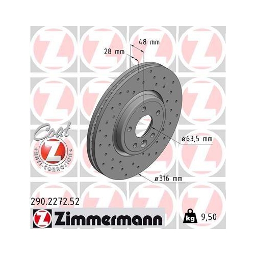 ZIMMERMANN Bremsscheibe SPORT Z 290.2272.52