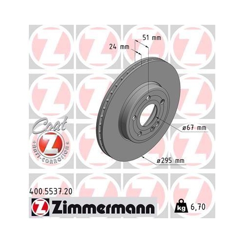 ZIMMERMANN Bremsscheibe COAT Z 400.5537.20