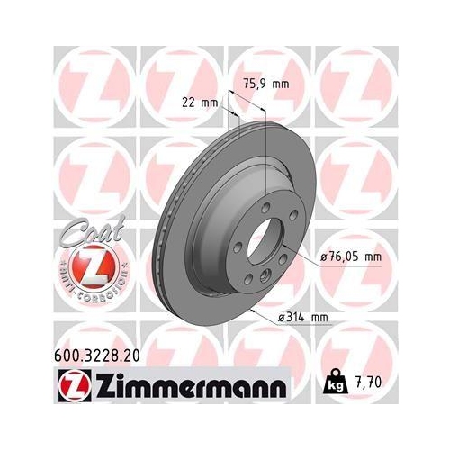 ZIMMERMANN Bremsscheibe COAT Z 600.3228.20
