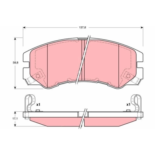 TRW Bremsbelagsatz, Scheibenbremse GDB3162