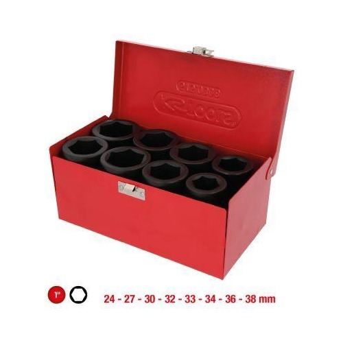 1 Zoll Sechskant-Kraft-Stecknuss-Satz, lang, 8-tlg KS TOOLS 515.0308