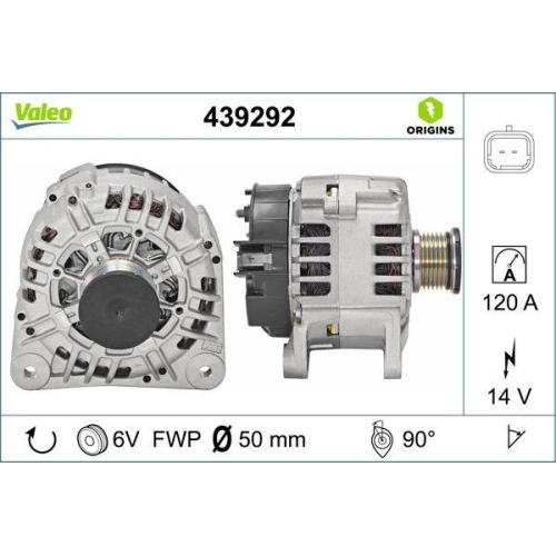 VALEO Generator VALEO ORIGINS NEW OE TECHNOLOGIE 439292