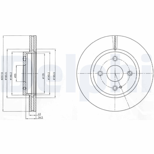 DELPHI Bremsscheibe BG4254C