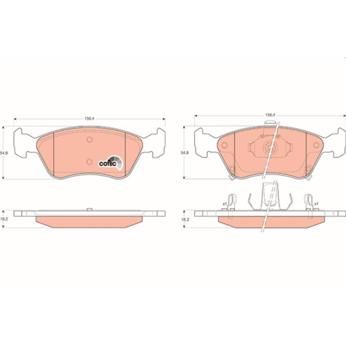 TRW Bremsbelagsatz, Scheibenbremse COTEC GDB3163