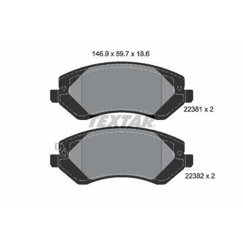 TEXTAR Bremsbelagsatz, Scheibenbremse 2238101
