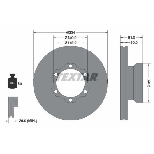 TEXTAR Bremsscheibe 93087400